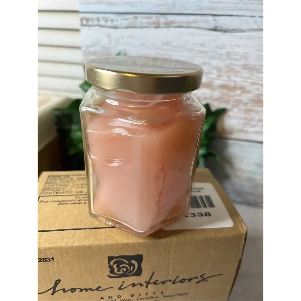Vintage Home Interiors 1999 Peaches and Cream Scented Jar Candle New 7.5oz